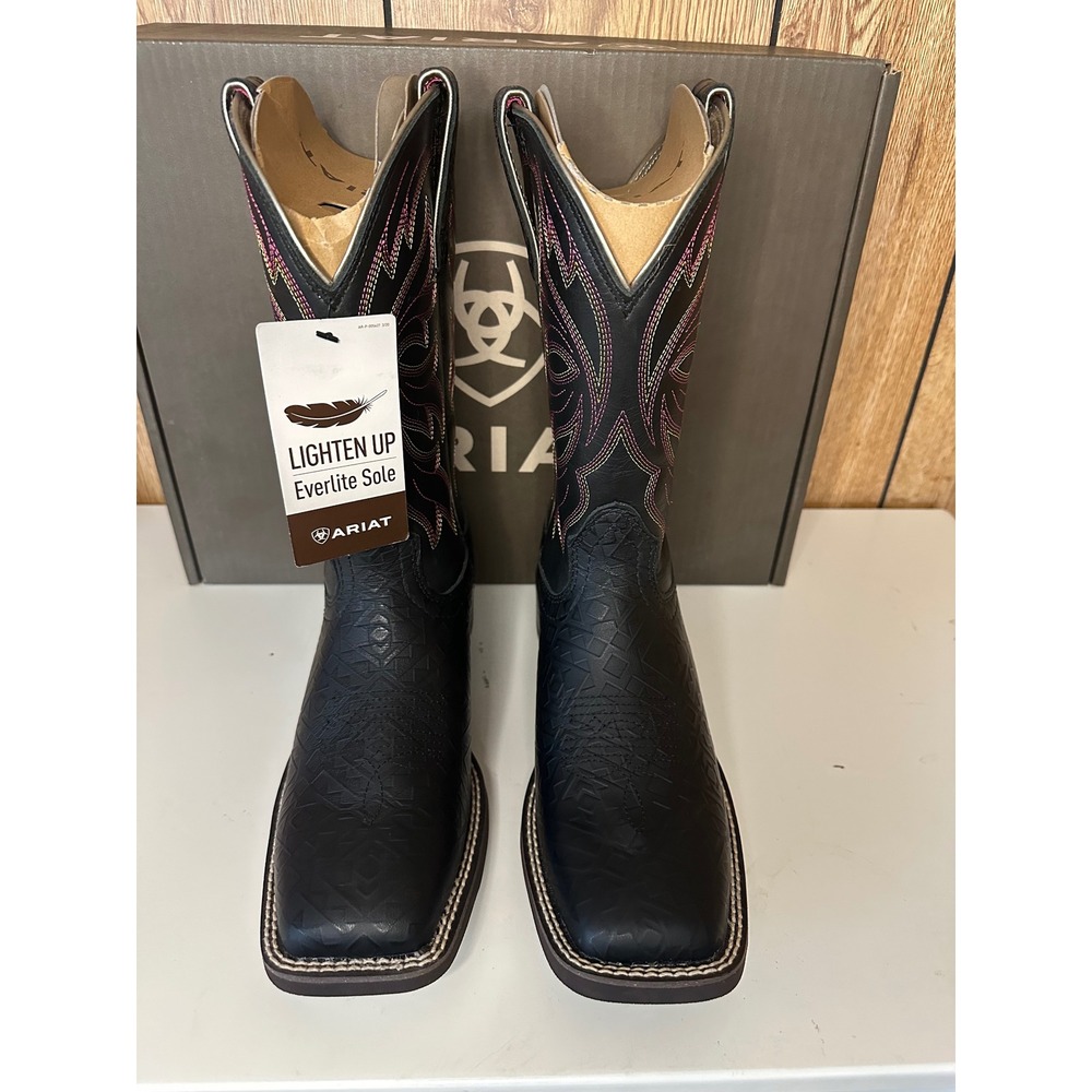 Ariat Buckley Womens Black Blanket Emboss Western Boots 10050885 Size 8 B
